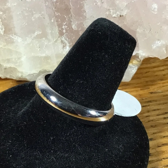 Silver Stainless Steel Band Ring - Picture 3 of 5